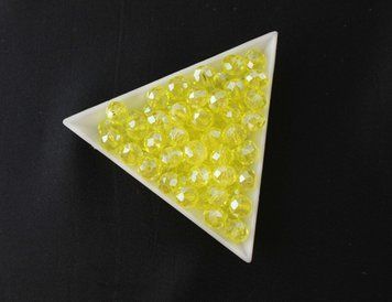 Margele cristal, culoare galben-lăm&acirc;ie, 6x8mm GB-08-04 foto