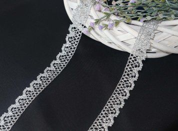 Dantelă, latime 2cm, culoare argintie LR-01-010 foto