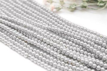 Margele perle, culoare gri deschis, 4mm GBP-04-08 foto