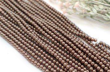 Margele perle, culoare maro, 4mm GBP-04-09 foto