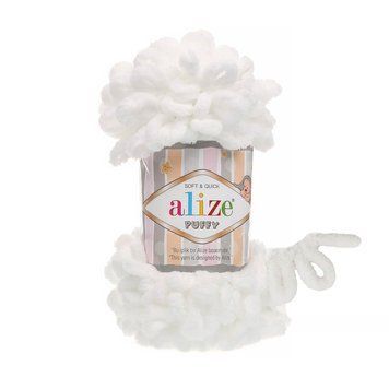 Fire velur Alize Puffy, 55, culoare alba TH-01-001 foto