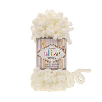 Fire velur Alize Puffy, 62, culoare alb-lapte TH-01-002 foto