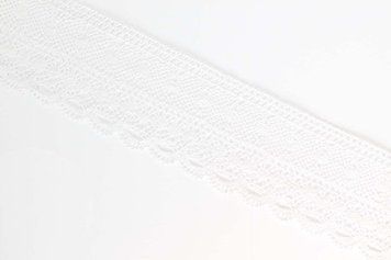 Dantelă bumbac, latime 7cm, culoare albă LR-01-023 foto