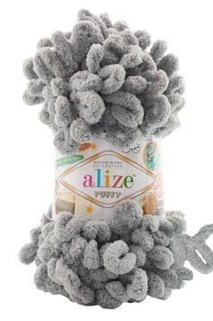 Fire velur Alize Puffy, 302, culoare gri TH-01-013 foto