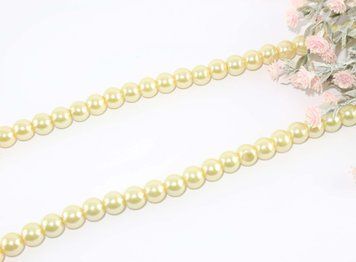 Margele perle, culoare galben-lăm&acirc;ie, marime 8mm GBP-08-13 foto
