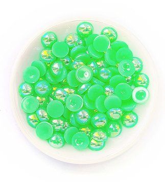 Margele jumatari, culoare verde, 8mm HB-012 foto