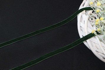 Panglică catifea, lățimea 0.8 cm, culoare verde RB-TR-013 foto