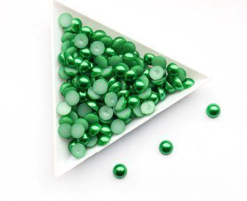 Margele jumatari, culoare verde, 6mm HB-004 foto