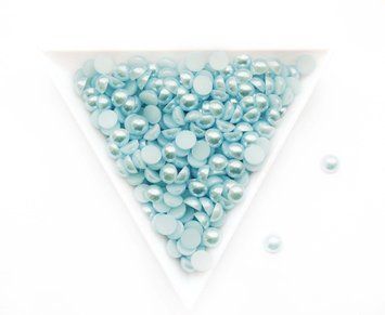 Margele jumatari, culoare bleu, 5mm HB-014 foto