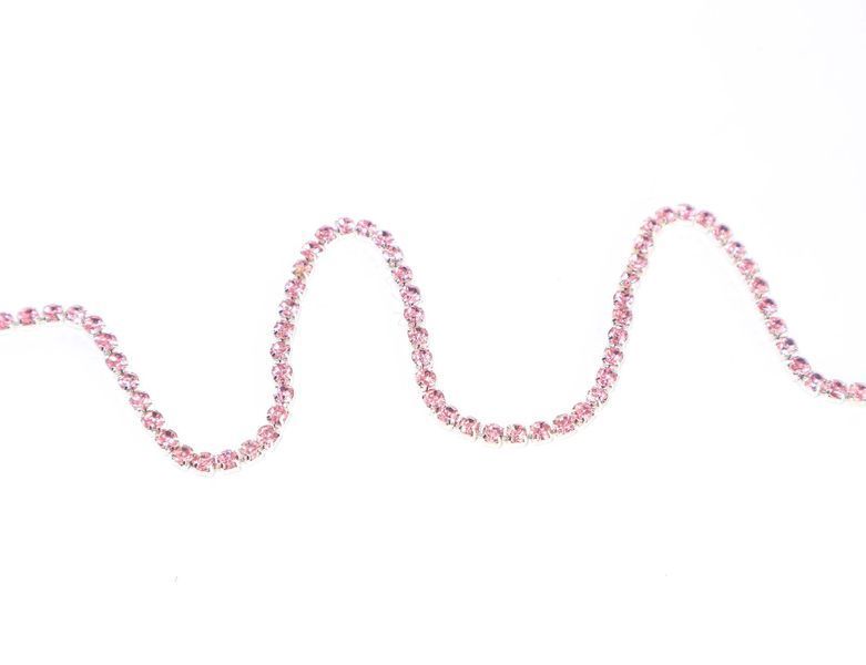 Lant decorativ cu strasuri, culoare roz Fb-CH-01 foto