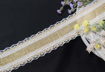 Bandă decorativă iuta, lățime 38mm KR-05 foto