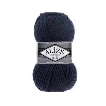 Fire l&acirc;nă ALIZE SUPERLANA MAXI, 58, culoare albastru inchis TH-06-007 foto