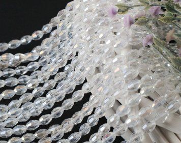 Margele cristal, culoare albă transparentă, 5.9x8.3mm GB-СF-14 foto