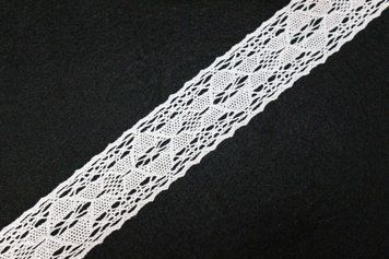 Dantelă bumbac, latime 5cm, culoare albă LR-01-003 foto